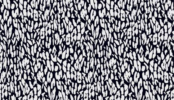 黑白抽象叶形面料印花素材,适用于服装印花设计与数码印染