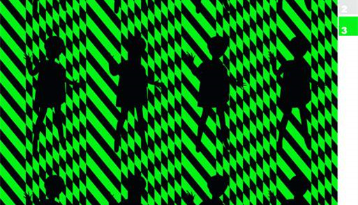 高对比度几何人影图案面料印花素材,适用于潮牌服装印花设计