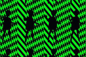 高对比度几何人影图案面料印花素材，适用于潮牌服装印花设计