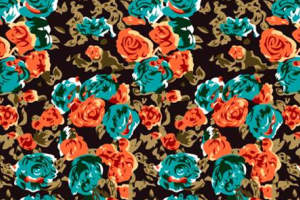 复古花卉面料印花素材，适用于服装印花设计的高清花型图案