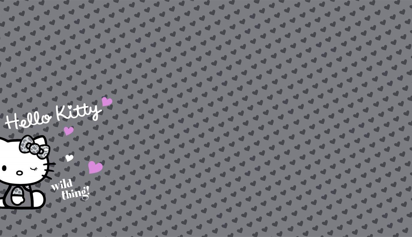 Hello Kitty爱心满版印花面料图案,适用于服装印花设计的高清素材