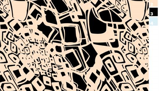 抽象几何风面料印花素材,适用于服装印花设计的高辨识度图案