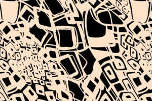 抽象几何风面料印花素材，适用于服装印花设计的高辨识度图案