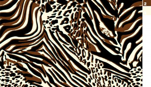斑马纹与豹纹融合的服装印花素材,高对比度面料印花设计