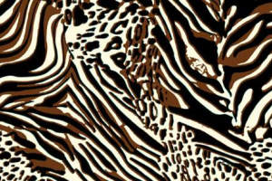 斑马纹与豹纹融合的服装印花素材，高对比度面料印花设计