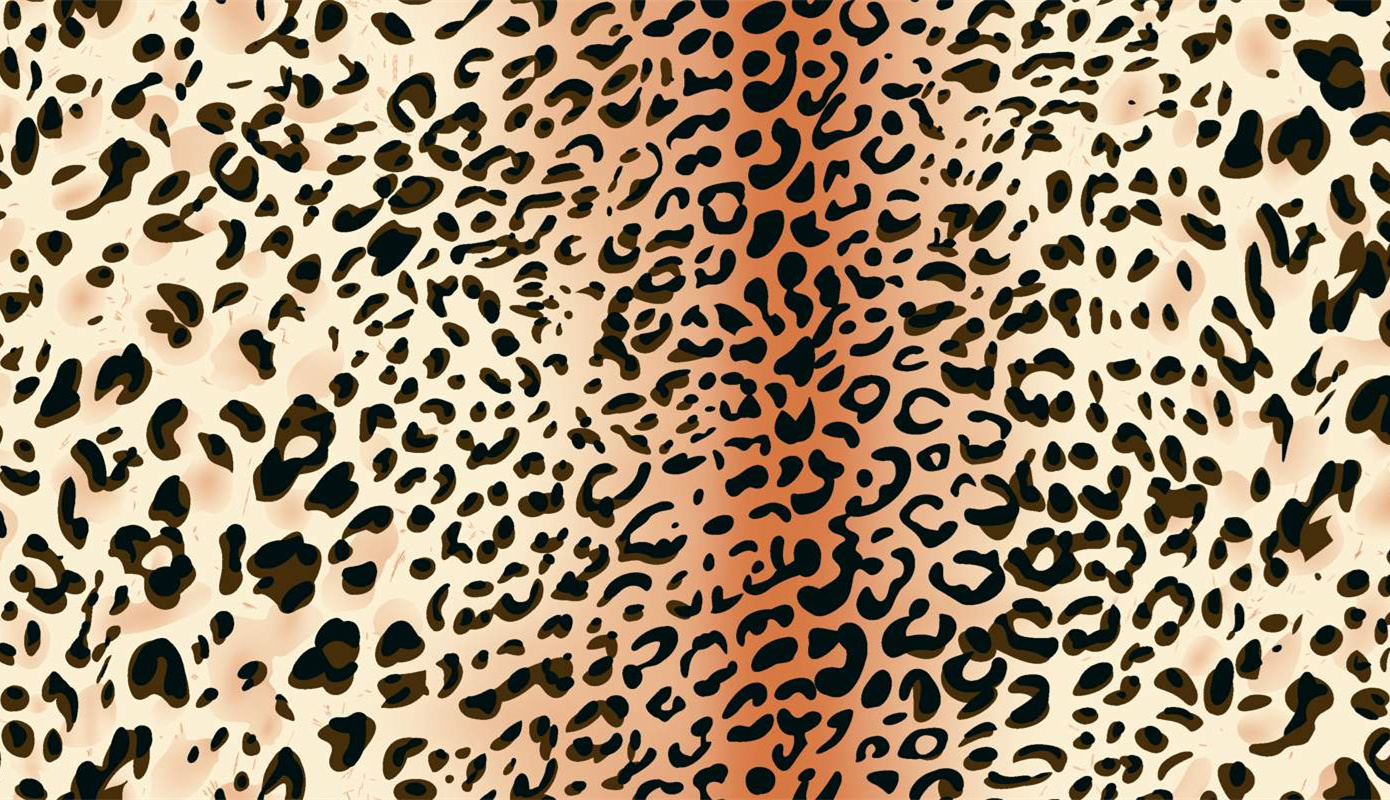复古豹纹面料印花素材图,适用于服装印花设计与数码印染