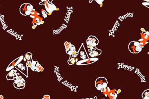 复古卡通家庭主题面料印花素材，适用于儿童服装印花设计