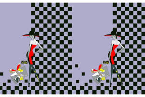 复古时尚插画风面料印花素材，适用于服装印花设计与潮流服饰开发