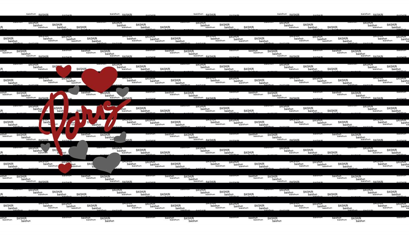 条纹背景爱心手写风面料印花素材,适用于服装印花设计