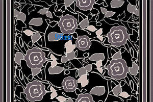 复古灰调花卉面料印花素材，适用于服装印花设计与数码印制