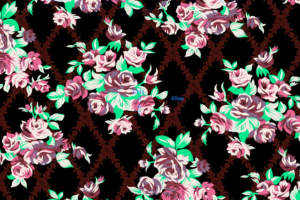 复古玫瑰花卉面料印花素材，适用于服装印花设计与数码印染