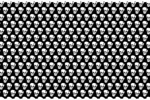 黑白骷髅闪电纹面料印花素材，适用于潮牌服装印花设计