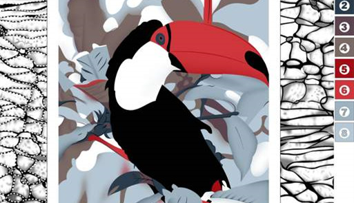 热带雨林风格面料印花素材,适用于服装印花设计的高清花型图