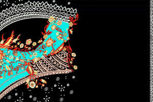 复古民族风面料印花素材图，适用于服装印花设计与数码印染