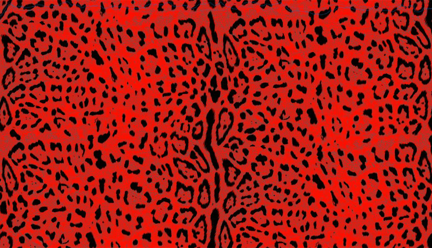 高对比红黑豹纹面料印花素材,适用于时尚服装印花设计