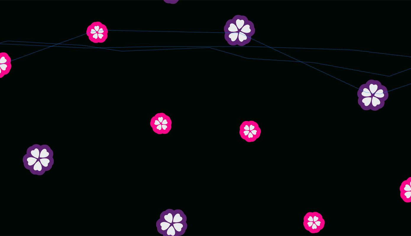 简约四瓣花面料印花素材,适用于服装印花设计与数码印染