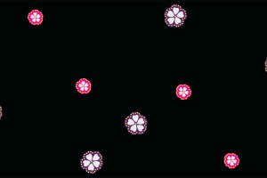 简约波点樱花面料印花素材，适用于儿童服装与休闲服饰设计