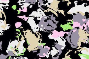 抽象花卉面料印花素材，适用于服装印花设计的高对比度图案