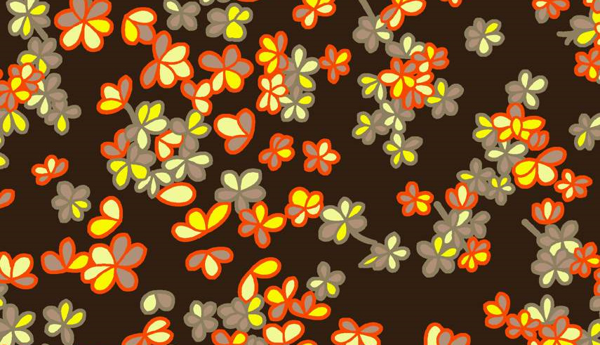 复古花卉面料印花素材图,适用于服装印花设计与数码印染