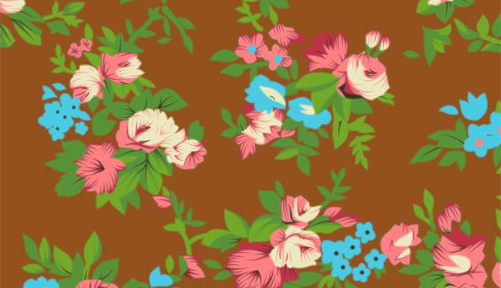 复古花卉面料印花素材,适用于春夏服装印花设计