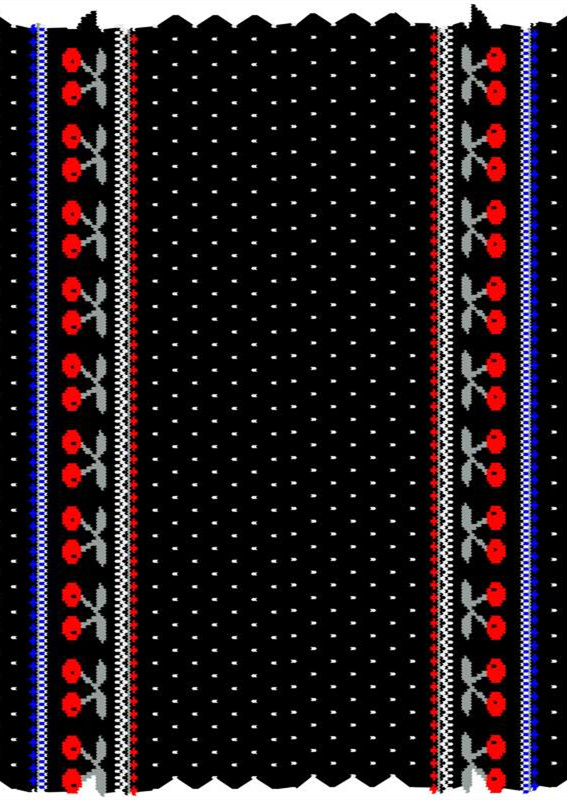 经典红黑民族风面料印花服装印花图案设计素材