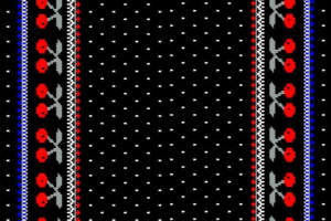 经典红黑民族风面料印花服装印花图案设计素材