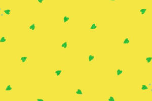 活力黄底绿爱心服装印花面料印花图案设计素材