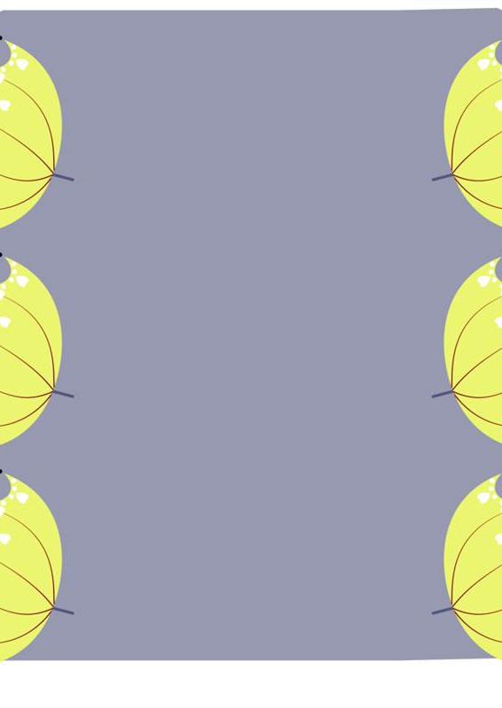 清新黄叶边框面料印花素材 春夏服装印花设计优选