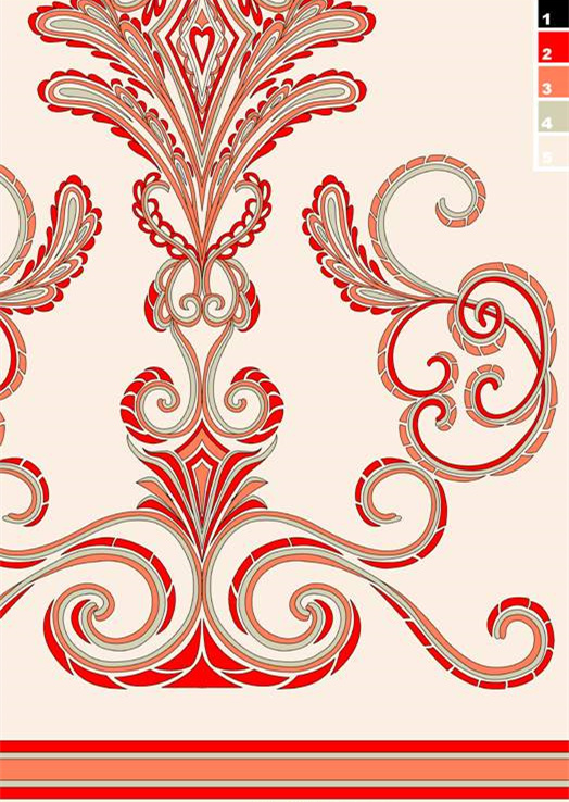 复古巴洛克风格面料印花素材,适用于高端服装定制