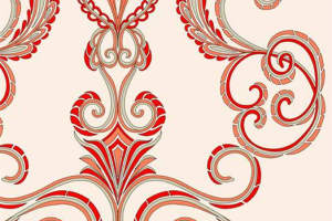 复古巴洛克风格面料印花素材，适用于高端服装定制