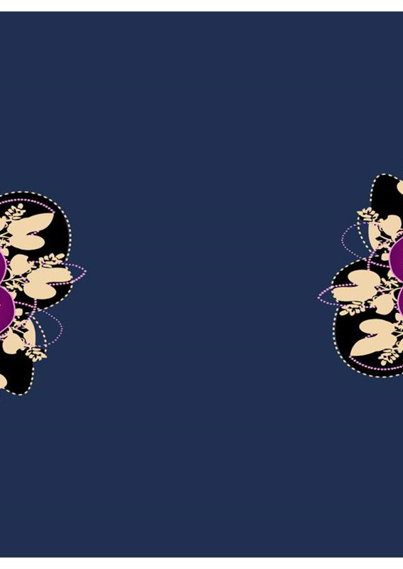 对称花卉面料印花素材 深蓝色底纹服装印花设计