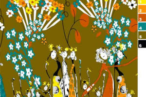 复古插画风面料印花设计，点亮服装创意灵感