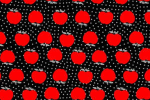 经典红苹果波点黑底服装印花面料印花图案素材分享