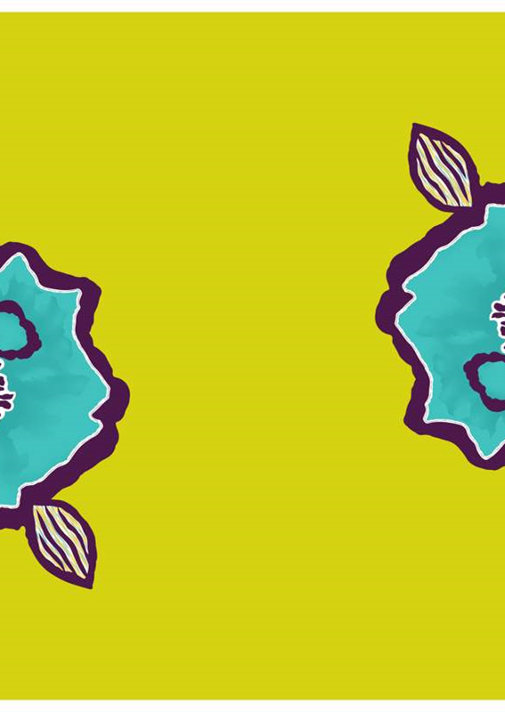 黄绿撞色花卉面料印花素材,时尚服装印花设计首选