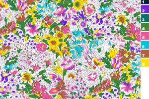 清新手绘花卉服装印花面料印花设计素材图