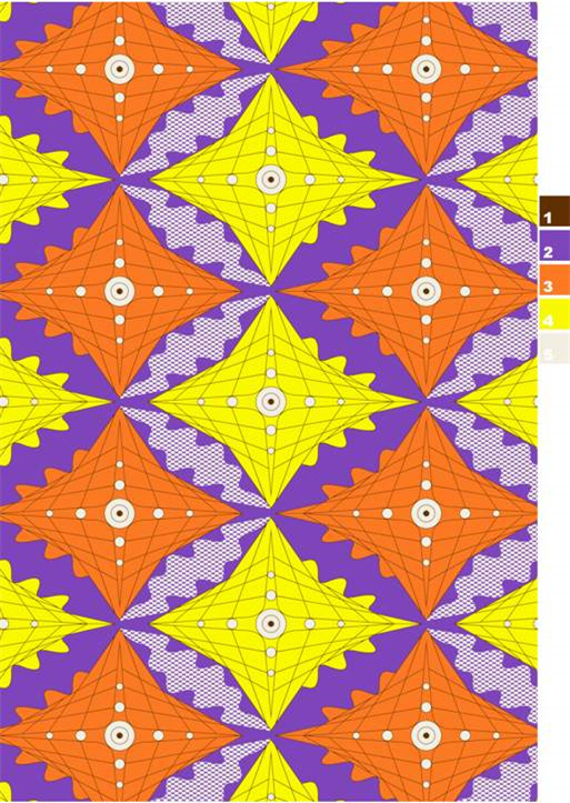 几何星芒撞色面料印花素材 服装印花设计必备