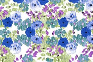 艺术感蓝紫花卉服装印花素材，春夏面料印花设计推荐