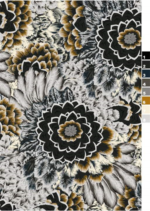 复古花卉面料印花 服装印花素材设计