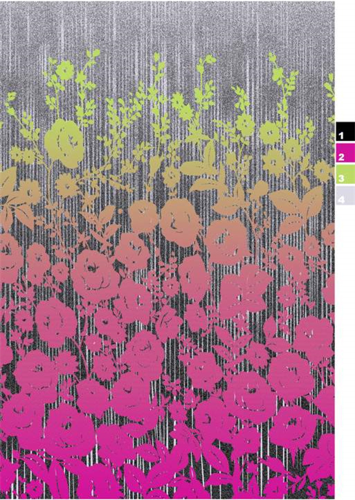 渐变花卉面料印花设计,服装印花素材