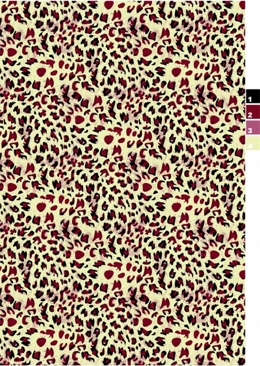 复古酒红豹纹面料印花素材 时尚服装印花设计灵感