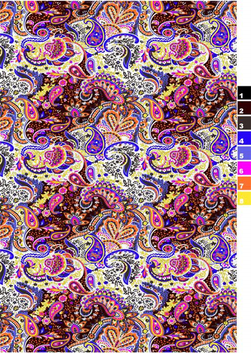 多彩佩斯利服装印花图案,高清面料印花设计素材下载