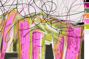 街头风抽象涂鸦服装印花，高清面料印花设计素材