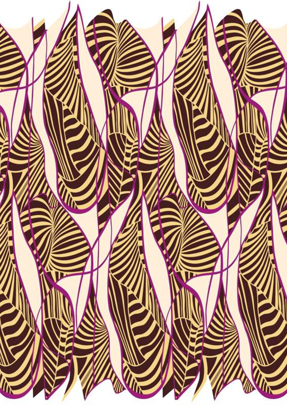 现代抽象叶子图案 服装印花面料设计素材