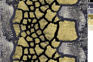 裂纹金箔鳞片纹理面料印花素材，服装印花设计必备