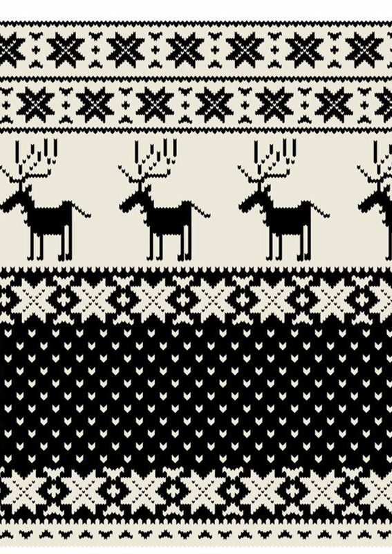 北欧风驯鹿几何纹样面料印花素材