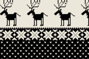 北欧风驯鹿几何纹样面料印花素材