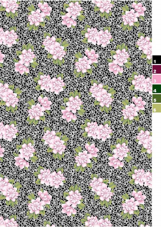 复古裂纹底粉色花卉服装印花素材