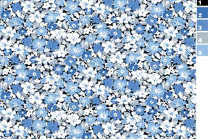 清新蓝白花卉密集纹理服装印花素材