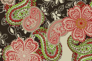 复古花卉佩斯利面料印花素材，服装印花设计灵感