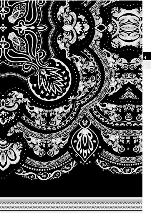 经典黑白佩斯利服装印花素材,高端面料印花设计图